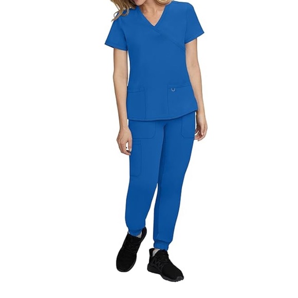 New- Small V Neck Scrub Top & Jogger Scrub Pant - Picture 1 of 6